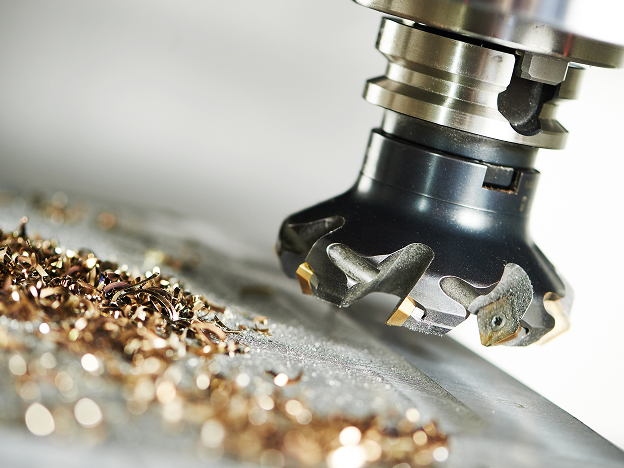 A close-up view of a circular cutting tool